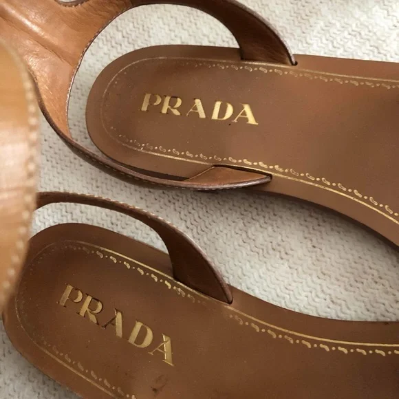 Prada Saffiano Leather Sandals - Picture 2 of 8